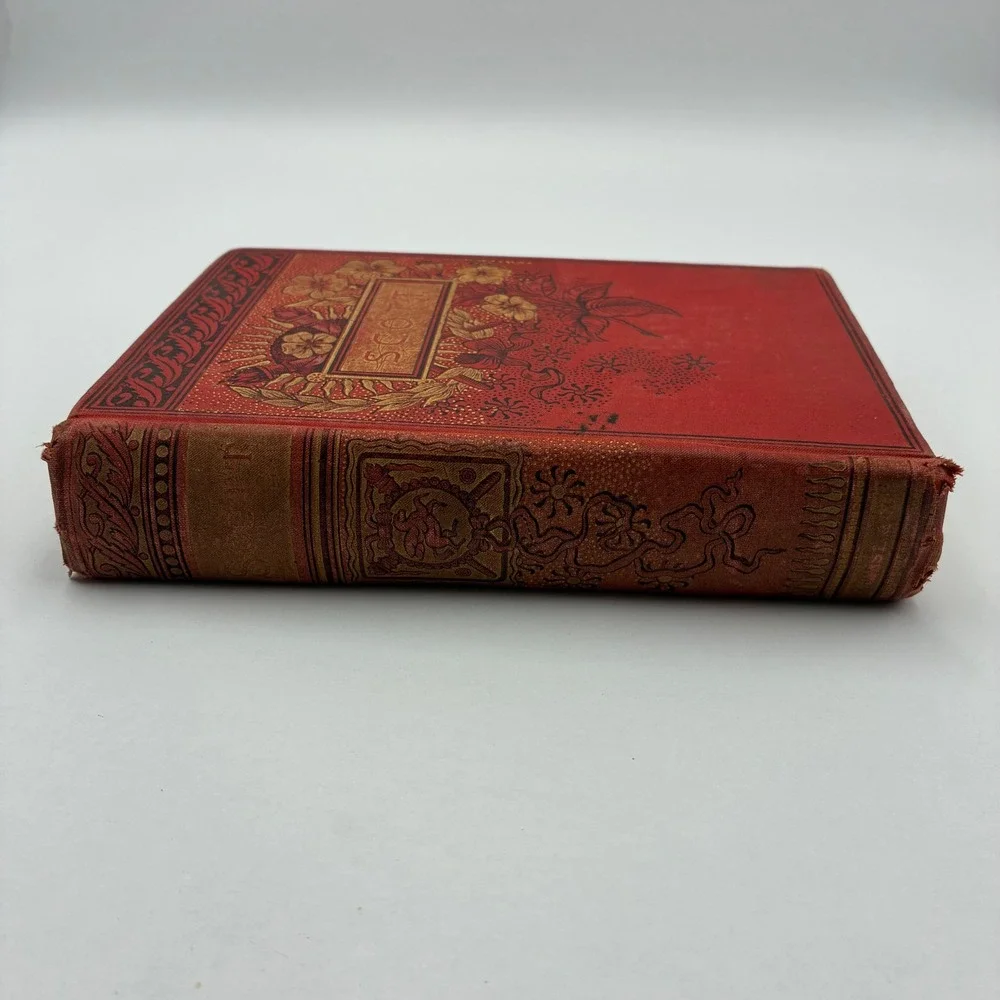 Antique The Poetical Works of Sir Walter Scott Hurst & Co Red Gilt Floral 1887